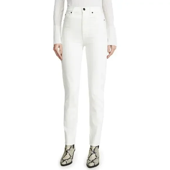 SLVRLAKE Beatnik Slim Fit High Rise Jeans White Wash Women's Size 27 - Picture 2 of 16